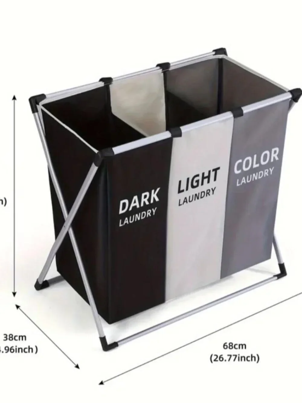 Foldable 3 - Section Laundry Sorter